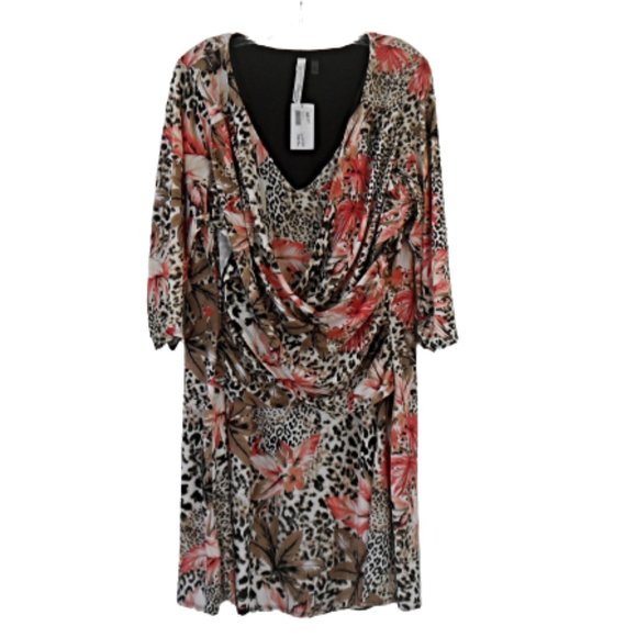 NY Collection Plus Petite Surplice Wear Dress - Picture 4 of 7